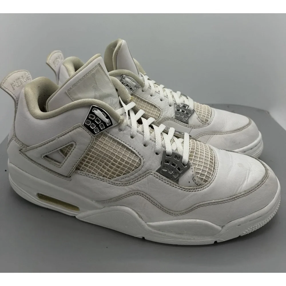 Nike Air Jordan 4 Retro Pure Money White 2017 Sneakers 308497-100 Mens Size 12